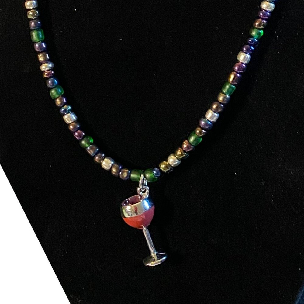 Glass of Red Wine Necklace
